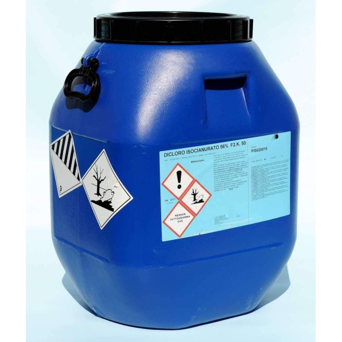 Tanica da 25 Kg - Dicloro Granulare 56% A Rapida Dissoluzione per Il Mantenimento dell'Acqua Piscina
