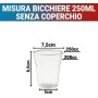Bicchieri Kristall 250 ml con Tacca 200 ml – 50 Pezzi Monouso Plastica