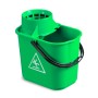 1 Pezzo - Secchio Professionale Easy, per Lavaggio Pavimenti, Colore Verde con Strizzino, Litri 14
