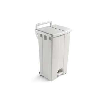 1 Pezzo - Pattumiera a Pedale Derby con Coperchio Beige, H.A.C.C.P. Litri 90