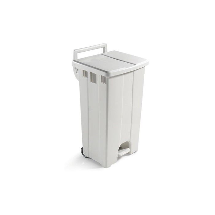 1 Pezzo - Pattumiera a Pedale Derby con Coperchio Beige, H.A.C.C.P. Litri 90