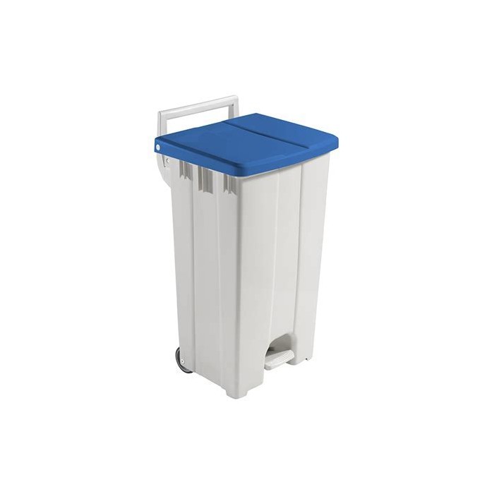 1 Pezzo - Pattumiera a Pedale Derby con Coperchio Blu, H.A.C.C.P. Litri 90