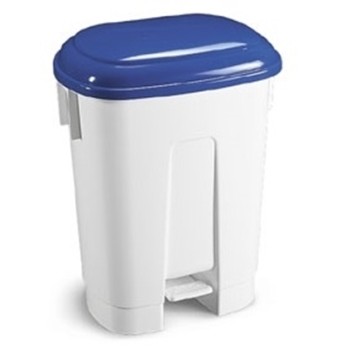 1 Pezzo - Pattumiera a Pedale Derby con Coperchio Blu, H.A.C.C.P. Litri 60
