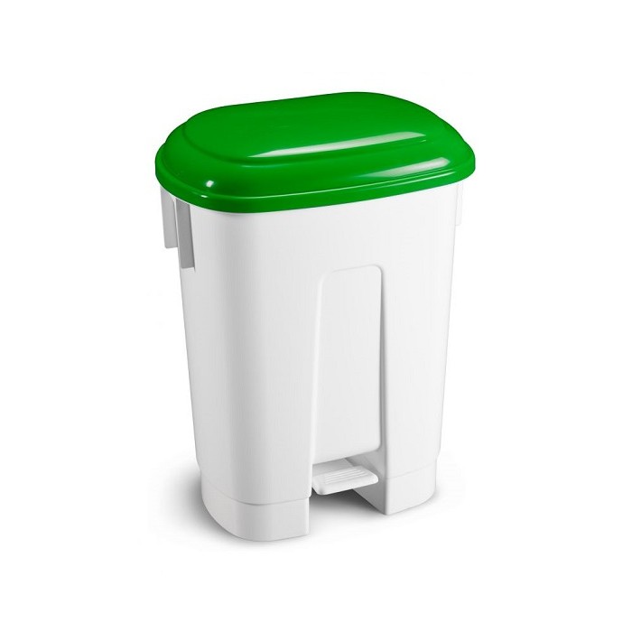1 Pezzo - Pattumiera a Pedale Derby con Coperchio Verde, H.A.C.C.P. Litri 60