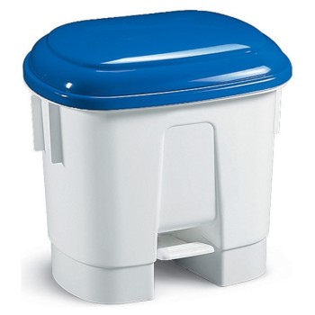 1 Pezzo - Pattumiera a Pedale Derby con Coperchio Blu, H.A.C.C.P. Litri 30