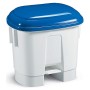 1 Pezzo - Pattumiera a Pedale Derby con Coperchio Blu, H.A.C.C.P. Litri 30