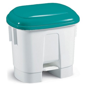1 Pezzo - Pattumiera a Pedale Derby con Coperchio Verde, H.A.C.C.P. Litri 30