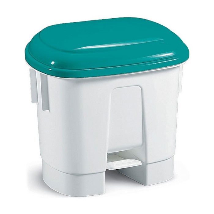 1 Pezzo - Pattumiera a Pedale Derby con Coperchio Verde, H.A.C.C.P. Litri 30