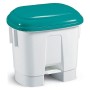 1 Pezzo - Pattumiera a Pedale Derby con Coperchio Verde, H.A.C.C.P. Litri 30