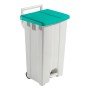 1 Pezzo - Pattumiera a Pedale Derby con Coperchio Verde, H.A.C.C.P. Litri 90