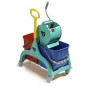 1 Pezzo - Carrello Nick con Doppia Vasca e Strizzatore a Rullo, colore Grigio