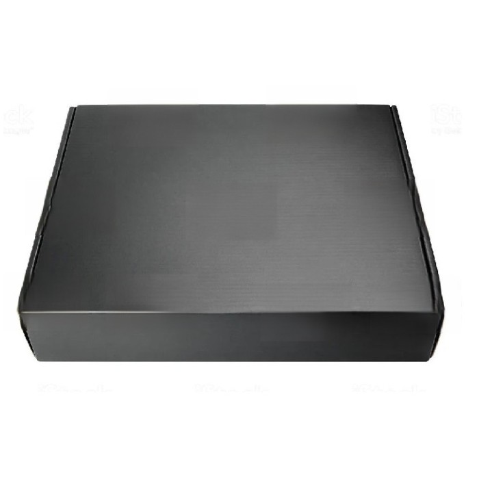 200 Pezzi - Scatola Pizza, Colore Nero a Tinta Unita "TS" - 22x22x3
