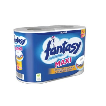 28 Pezzi - Carta Igienica 4 Rotoli Fantasy Maxi XL "2V Liscia"