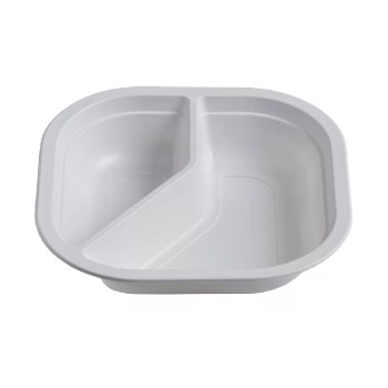 600 Pezzi - Piatto Biscomparto Termosaldabile 18x18, Colore Bianco