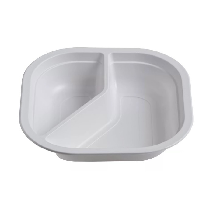 600 Pezzi - Piatto Biscomparto Termosaldabile 18x18, Colore Bianco