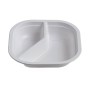600 Pezzi - Piatto Biscomparto Termosaldabile 18x18, Colore Bianco