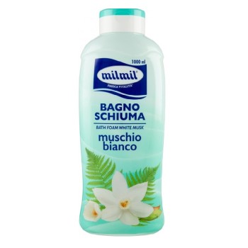 12 Pezzi - Bagnoschiuma Muschio Bianco "Mil Mil", 1000 ml