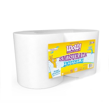 2 Rotoli - Bobina Liscia 2 Veli "WOW", 800 Strappi circa - Kg 6