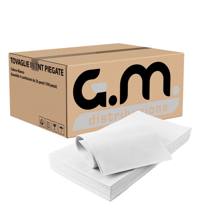 100 Pezzi - Coprimacchia TNT "GM" 100x100 Colore Bianco