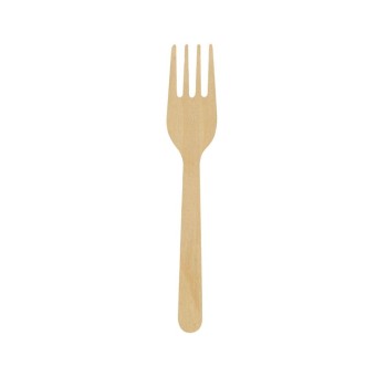100 Pezzi - Forchettina in Legno a 4 Punte - 11,7 cm