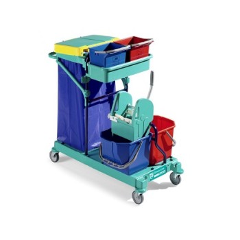 CARRELLO GREEN 400 BLU C/RUOTE AMMORTIZZATE (2 C/FRENO, 2 S/FRENO)