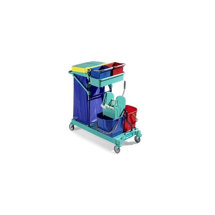 CARRELLO GREEN 400 BLU C/RUOTE AMMORTIZZATE (2 C/FRENO, 2 S/FRENO)