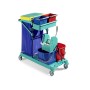 CARRELLO GREEN 400 BLU C/RUOTE AMMORTIZZATE (2 C/FRENO, 2 S/FRENO)
