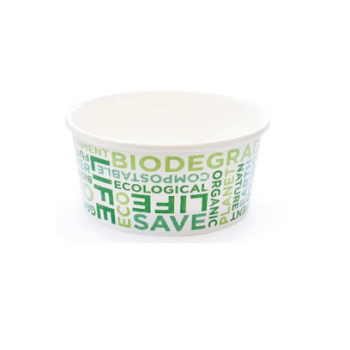 45 Pezzi - Coppetta Gelato Biocompostabile TIPO 102 TEXT 155 ml