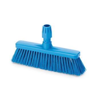 1 Pezzo - Scopa Bassa Professionale Blu HACCP – Setole Rigide per Settore Alimentare