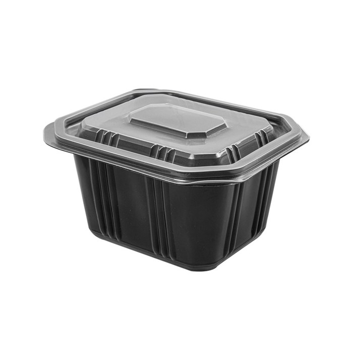 VASCHETTA ASPORTO NERA ML.500 C/COPERCHIO TRASP GAR. (ct.12) PZ.50