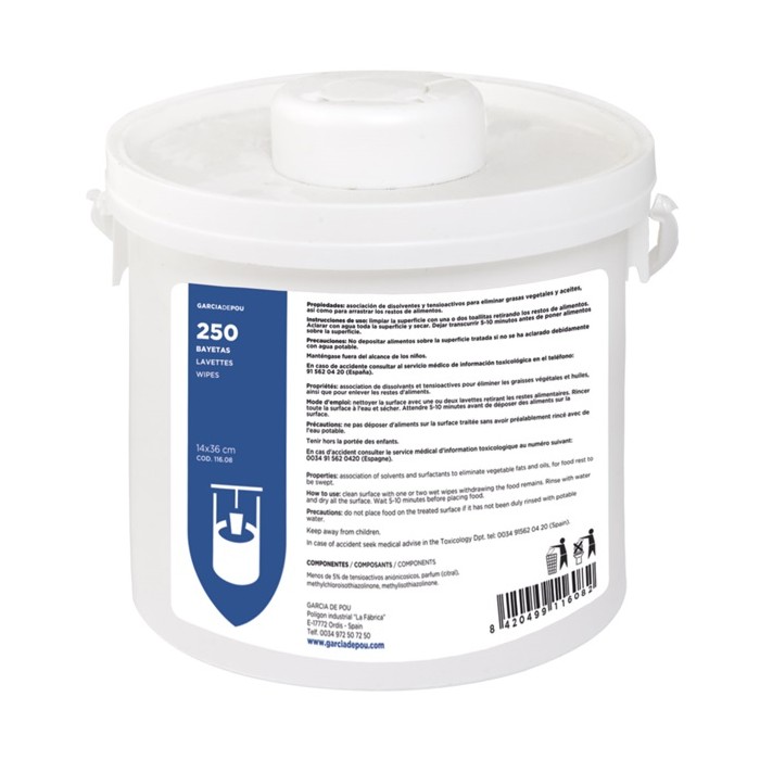 TUBO DISTRIBUTORE PANNI DISINFETTANTI ED ANTIBATTERICI CM.14X36 Pz.250