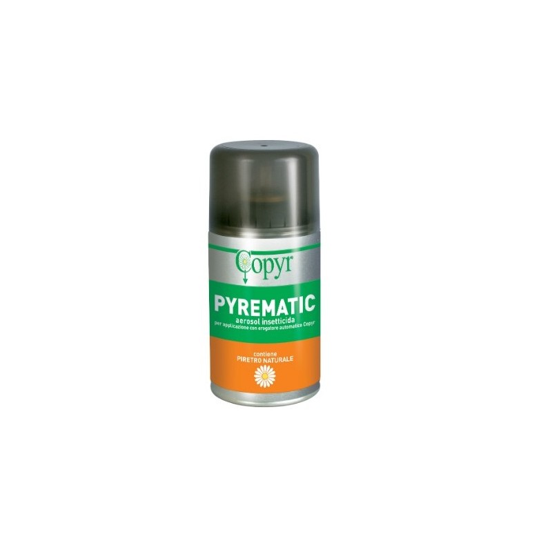 Pyrematic – Bomboletta Insetticida al Piretro Naturale 250 ml – Compatibile con Diffusori Automatici – Contro Mosche e Zanzare