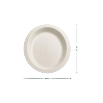 PIATTO OVALE BIANCO IN POLPA DI CELLULOSA 26x20 (ct.10) PZ.50