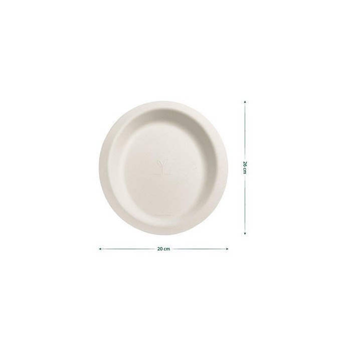 PIATTO OVALE BIANCO IN POLPA DI CELLULOSA 26x20 (ct.10) PZ.50