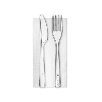 BIS POSATE KRISTAL TRASP (forchetta+coltello) + TOV.LO 1V PZ.100
