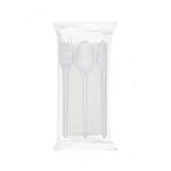 TRIS POSATE BIANCO RIUTILIZZABILE + TOV.LO 1V PZ.500