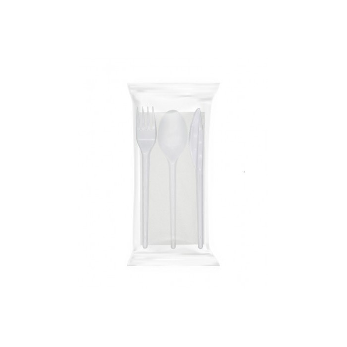TRIS POSATE BIANCO RIUTILIZZABILE + TOV.LO 1V PZ.500