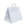 SHOPPER IN CARTA BIANCA Base larga Mis.28+17x26h Maniglia piatta PZ.200