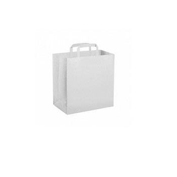 SHOPPER IN CARTA BIANCA "base larga" 32+20x30h (ct.8) PZ.25