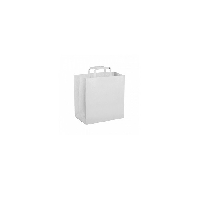 SHOPPER IN CARTA BIANCA "base larga" 32+20x30h (ct.8) PZ.25