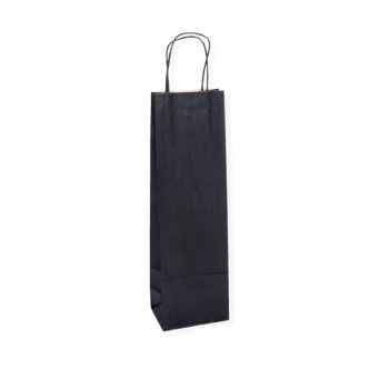 SHOPPER PORTABOTTIGLIA IN CARTA NERA 12+8,5x39 (ct.16) PZ.25
