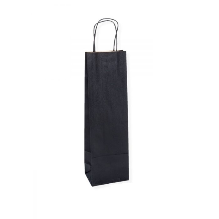 SHOPPER PORTABOTTIGLIA IN CARTA NERA 12+8,5x39 (ct.16) PZ.25