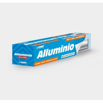 ROTOLO ALLUMINIO LISCIO ASTUCCIATO "ICONT" H30 (ct.9) MT.100