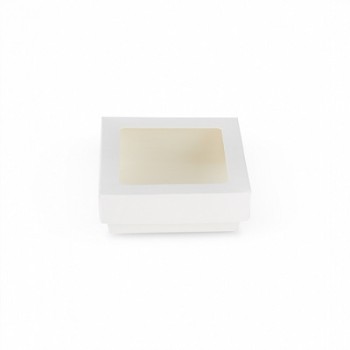 SCATOLA ASPORTO BIANCA CON FINESTRA 115x115x40h (ct.10) PZ.25