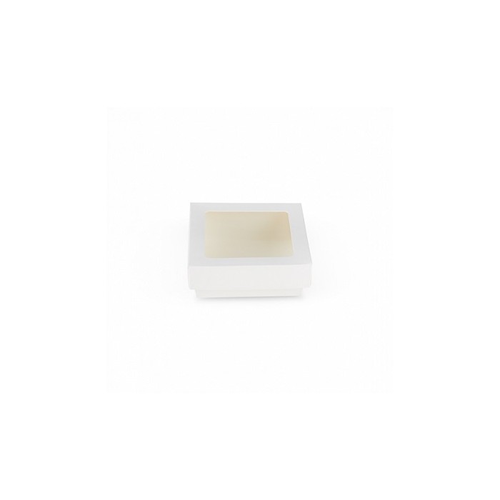 SCATOLA ASPORTO BIANCA CON FINESTRA 115x115x40h (ct.10) PZ.25