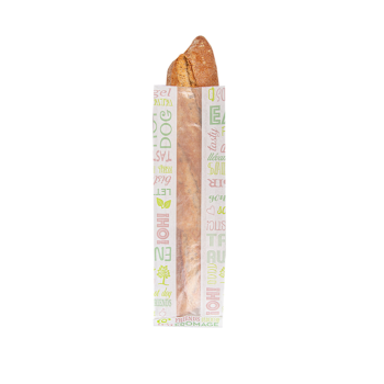 SACCHETTO BAGUETTE ANTIGRASSO C/FINESTRA PAROLE CM.4x9x30h PZ.250