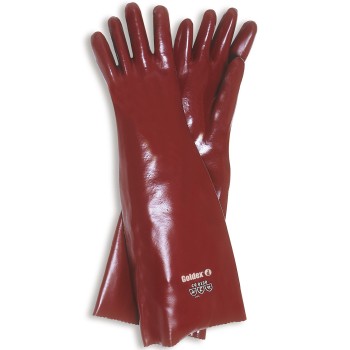 GUANTI IN PVC CM.58 ROSSO (paio)