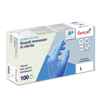"DERMA NYTRIL" GUANTI IN NITRILE BLU S/TALCO "gr.5" (L) PZ.100