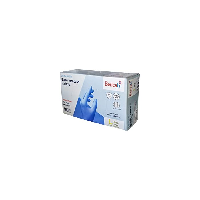 "DERMA NYTRIL" GUANTI IN NITRILE BLU S/TALCO "gr.5" (S) PZ.100