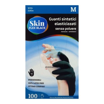 "SKINFLEX BLACK" GUANTI IN NITRILE+VINILE NERO (M) S/TALCO PZ.100
